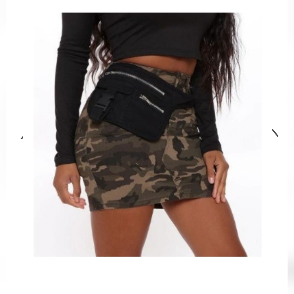 Camo Skirt With Fanny Pack Belt